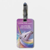 Magischer Regenbogen-Glitzer Weißer Einhorn Glitze Gepäckanhänger (Rückseite vertikal)