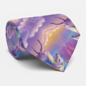 Magischer Regenbogen-Glitzer Weißer Einhorn Glitze Krawatte (Gerollt)