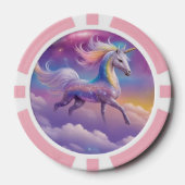 Magischer Regenbogen-Glitzer Weißer Einhorn Glitze Pokerchips (Vorderseite)