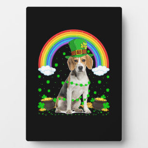 Magischer Regenbogen Leprechaun Beagle Dog St. Pat Fotoplatte
