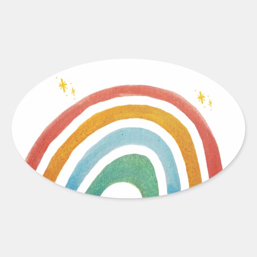 Magischer Regenbogen Ovaler Aufkleber (Vorderseite)