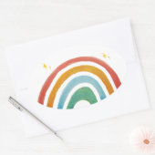 Magischer Regenbogen Ovaler Aufkleber (Umschlag)