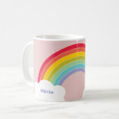 Magischer Regenbogen Persönlicher Name und Farbe Kaffeetasse (Vorderseite Links)