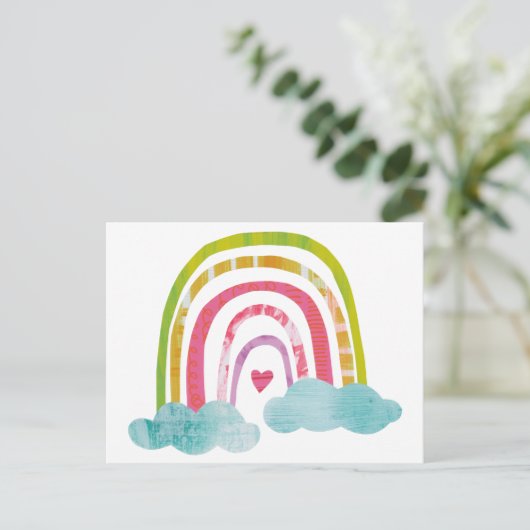 Magischer Regenbogen Postkarte (Stehend Vorderseite)