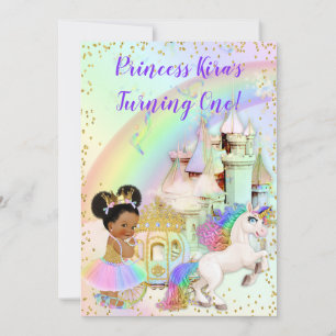Magischer Regenbogen Prinzessinnen Schloss Kutsche Einladung