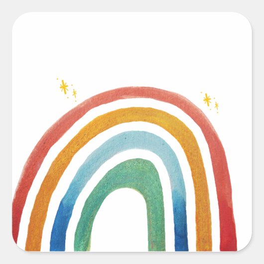 Magischer Regenbogen Quadratischer Aufkleber (Vorderseite)