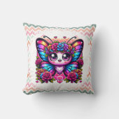 Magischer Regenbogen-Schmetterling Kissen (Vorderseite)