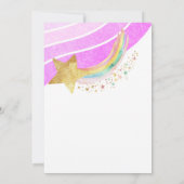 Magischer Regenbogen Shooting Star Foto Geburtstag Einladung (Rückseite)