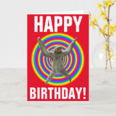 Magischer Regenbogen Sloth Birthday Karte (Gelbe Blume)