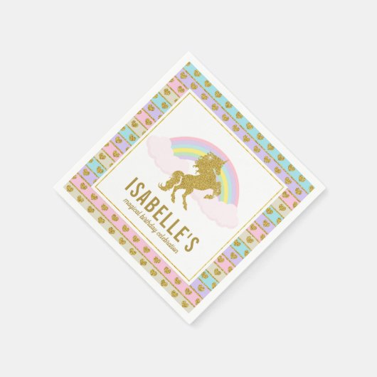 Magischer Regenbogen und Einhorn Napkins Serviette (Ecke)