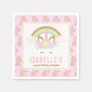 Magischer Regenbogen und Einhorn Napkins Serviette