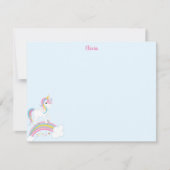 Magischer Regenbogen Unicorn Personalisiert Mitteilungskarte (Vorderseite)