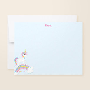 Magischer Regenbogen Unicorn Personalisiert Mitteilungskarte