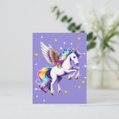 Magischer Regenbogen Unicorn Postkarte (Stehend Vorderseite)