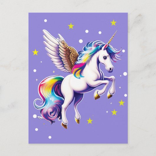 Magischer Regenbogen Unicorn Postkarte (Vorderseite)