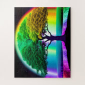 Magischer Regenbogenbaum des Lebens für Kinder Puzzle (Vertikal)