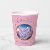 Magischer rosa Drache Pappbecher (Vorderseite)
