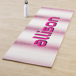 Magischer rosa Hintergrundname Personalisiert Yogamatte