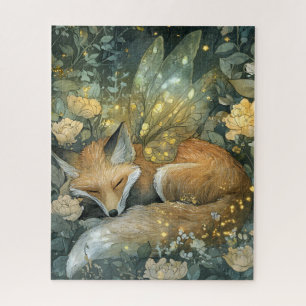 Magischer schlafender Wald Fuchs Puzzle
