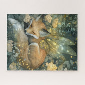 Magischer schlafender Wald Fuchs Puzzle (Horizontal)