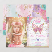 Magischer Schmetterling Pink Lila Gold Fairy Gebur