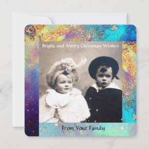 MAGISCHER SCHMETTERLING PLANZE GOLD BLAUE FUNKEN W FEIERTAGSKARTE