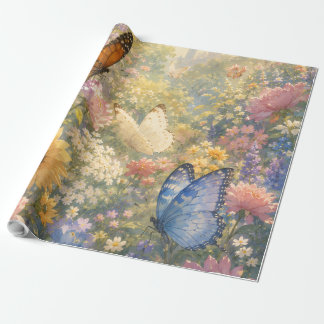 Magischer Schmetterlings-Geheimgarten-Schloss Geschenkpapier