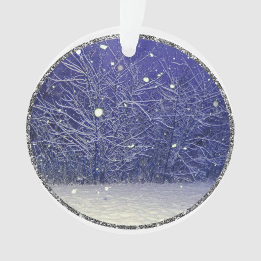 Magischer Schneeabend Ornament (Vorderseite)