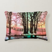 Magischer Schneehügel und Zaun Dekokissen (Vorderseite)