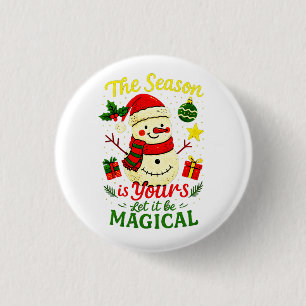 Magischer Schneemann Festlicher Knopf Cozy Weihnac Button