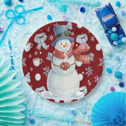 Magischer Schneemann Frozen Pappteller (Party)