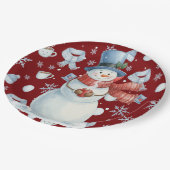 Magischer Schneemann Frozen Pappteller (Schrägansicht)