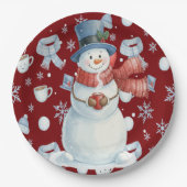 Magischer Schneemann Frozen Pappteller (Vorderseite)