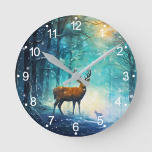 Magischer Schneewald Art-82109 Runde Wanduhr