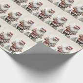 Magischer Schneewald Schwarzer Weihnachtsmann Geschenkpapier (Ecke)