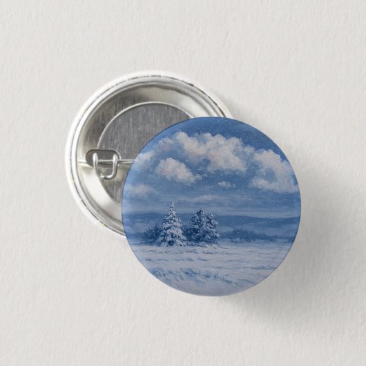 Magischer Schneewald Weihnachtsknopf Button (Vorne & Hinten)