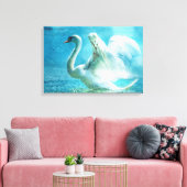 Magischer Schwan während einer Sommerdusche Leinwanddruck (Insitu (Wohnzimmer))