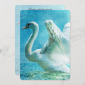 Magischer Schwan während einer Sommerduschenhochze Einladung (Vorne/Hinten)