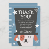 Magischer Show-Geburtstags-Hundemagier Dankeskarte (Vorne/Hinten)