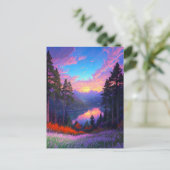 Magischer Sonnenuntergang im verzauberten Tal Postkarte (Stehend Vorderseite)