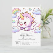 Magischer Spaß Dinosaur Babydusche Einladung (Stehend Vorderseite)