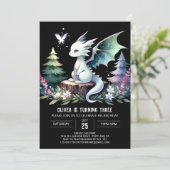 Magischer Spaß Dragon Geburtstag Einladung (Stehend Vorderseite)