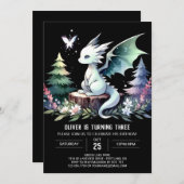 Magischer Spaß Dragon Geburtstag Einladung (Vorne/Hinten)