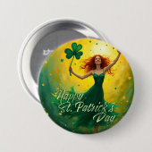 Magischer St. Patrick's Day Button (Vorne & Hinten)