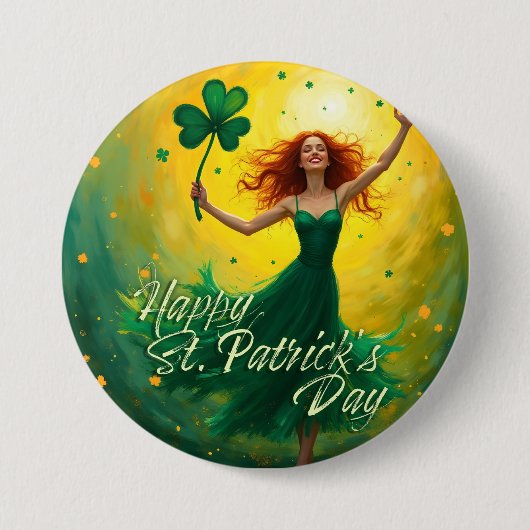 Magischer St. Patrick's Day Button (Vorderseite)