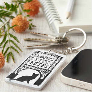 Magischer Stadt-Kätzchen-Schlüsselanhänger Schlüsselanhänger