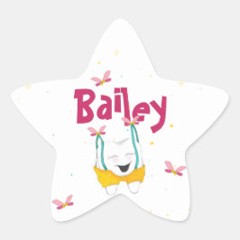 Magischer Stand in rosa Personalisierten Suspender Stern-Aufkleber