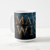 MAGISCHER STAUB: Leuchtender "Wunsch"-Text Kaffeetasse (Vorderseite Links)