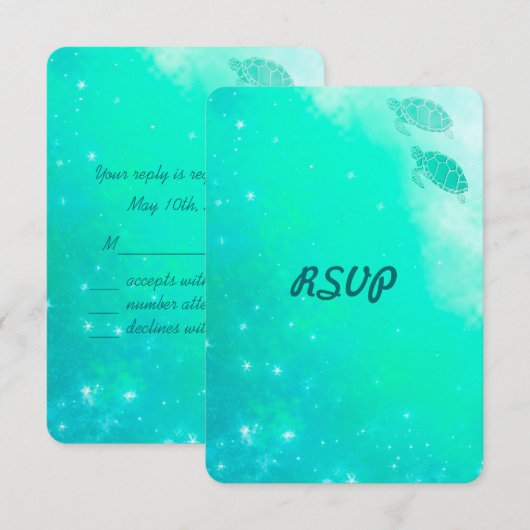Magischer Strand oder Hochzeit am Meer RSVP Karte (Vorne/Hinten)
