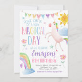 Magischer Tag Einhorn Geburtstag Einladung (Vorderseite)